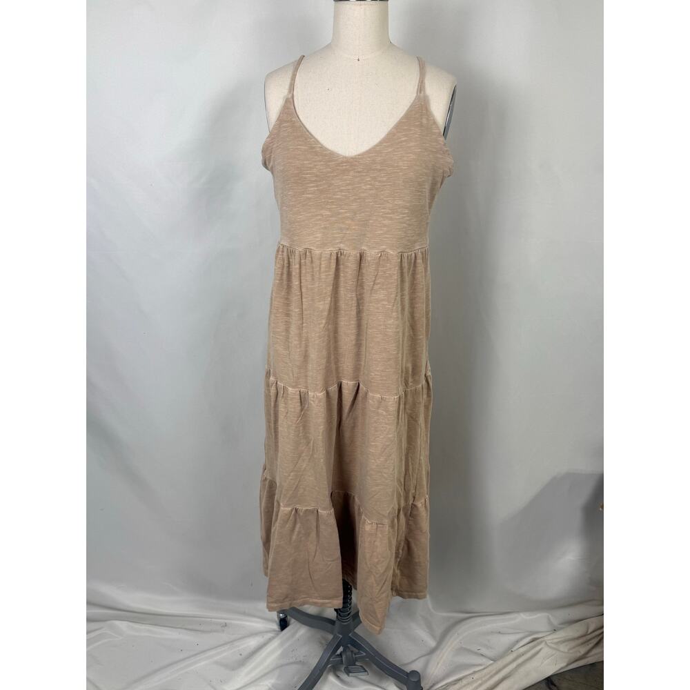 Old Navy Medium Tiered Neutral Spaghetti Strap Adjustable Dress Neutral‎ Staple